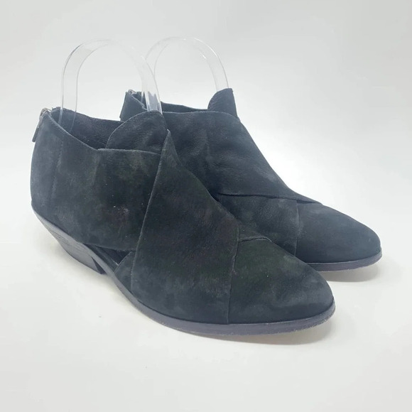 Eileen Fisher‎ Cluster Cutout Booties Black Suede Size US 7.5 - Picture 6 of 12